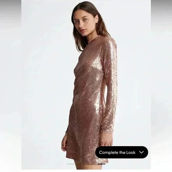 Calvin Klein Gold Polyester Sequin Mini Dress sz 10 - Picture 10 of 10